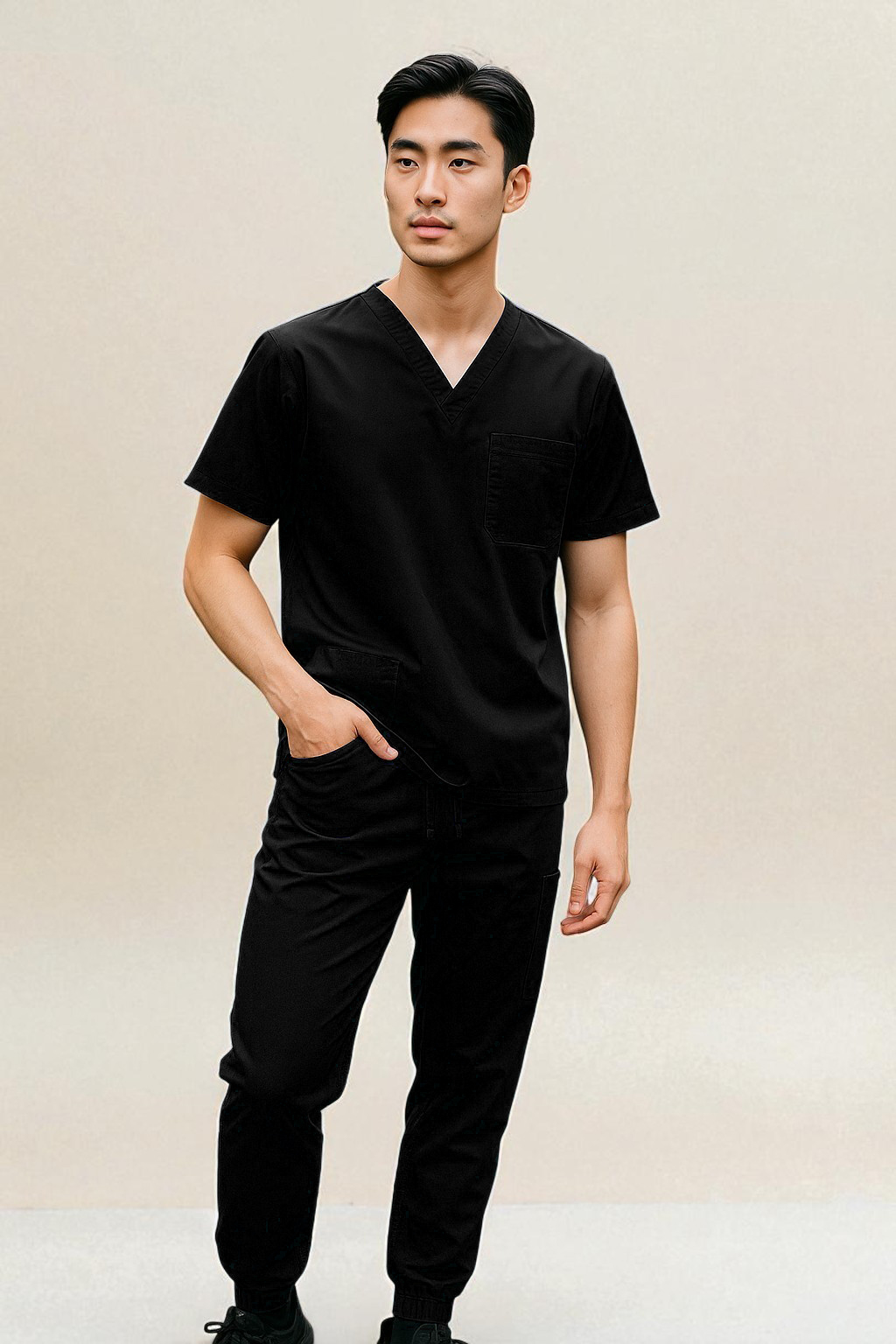 FortisPro Luxe™ Gender Neutral Jogger Scrub Set 5 Pockets Half Sleeves, Top 3 Pockets and Jogger Pant 2 Side Pockets - Image 10