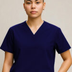 ProForm Luxe™ Microfiber Stretch Gender Neutral V-Neck Scrub Top — No Pockets, Half Sleeves