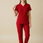 FortisPop Core Feminine Jogger Scrub Set – 9 Pockets, Half Sleeves, Elastic Waistband + Drawstring