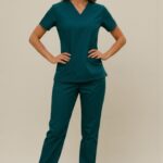 FortisPop Core Gender Neutral 6-Pocket Scrub Set – Neutral V-Neck Top + 4-Pocket Pant