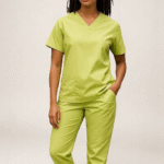FortisPop Core 4-Pocket Scrub Set – Neutral Utility with Elastic Drawstring Fit