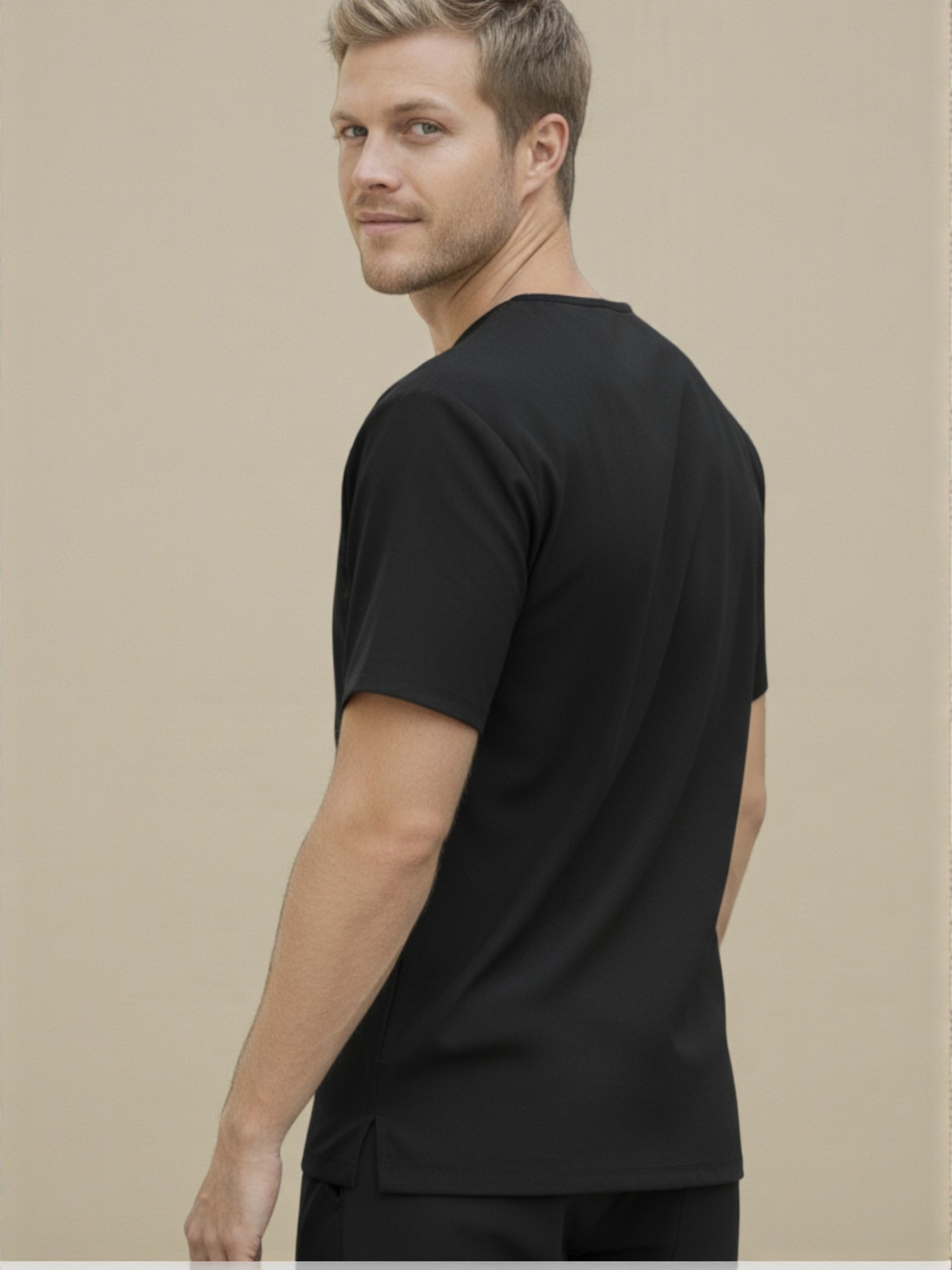 FortisPop Core V-Neck Scrub Top – Gender Neutral Minimalist Fit, No Pockets - Image 2