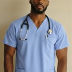 FortisPop Core V-Neck Scrub Top – Masculine 3-Pocket Design with Pencil Slot